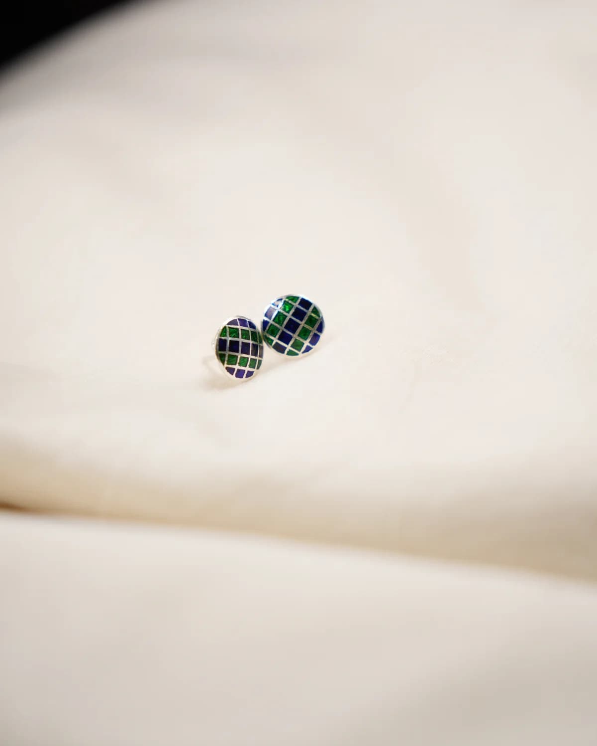 Ch Green And Blue Square Stud