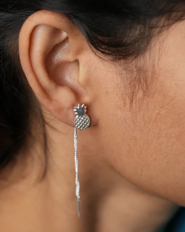 Pineapple Charm Silver Threaders