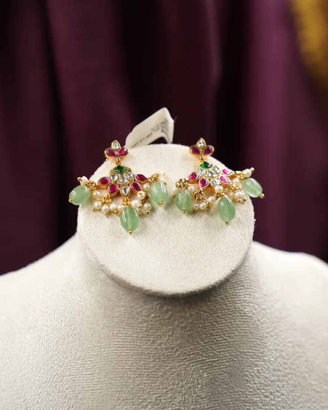 Floral Kundan Drops
