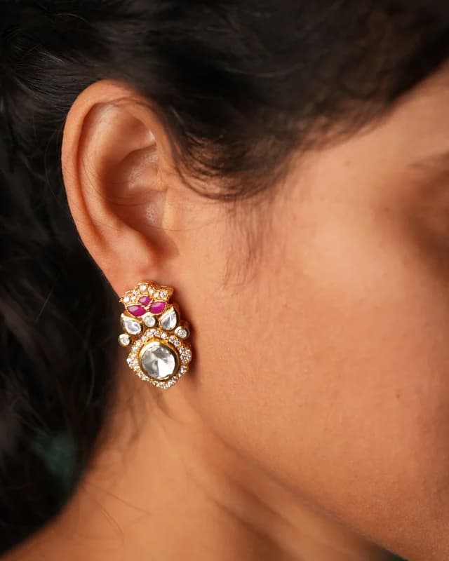 Moissanite Crown Stud
