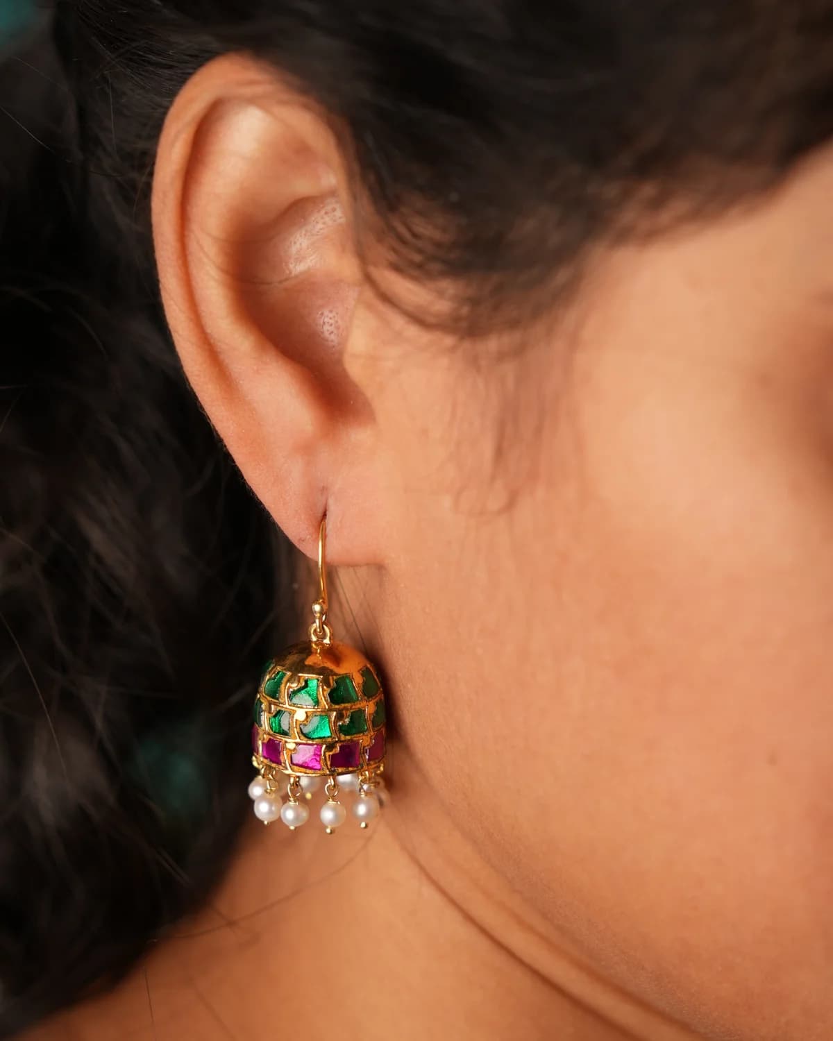 Kundan Jhumkas
