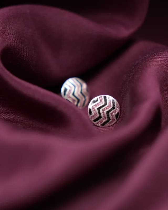 Ch Pink And Black Square Stud