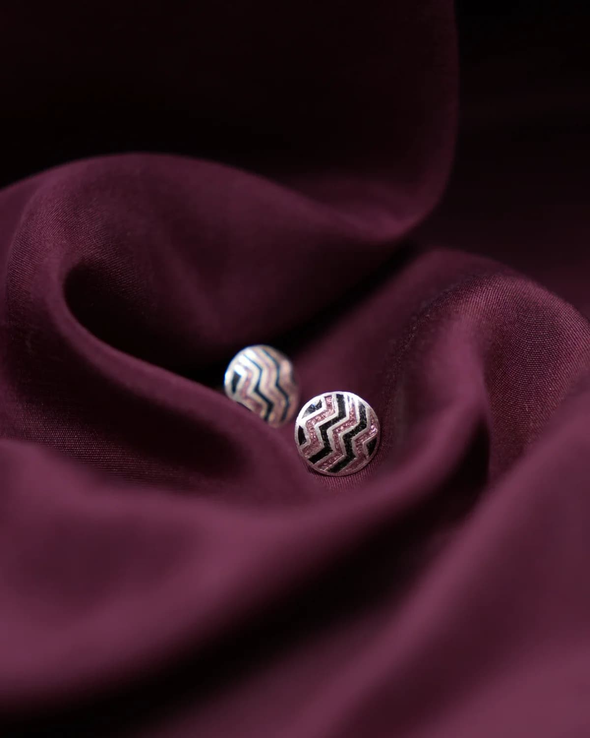 Ch Pink And Black Square Stud