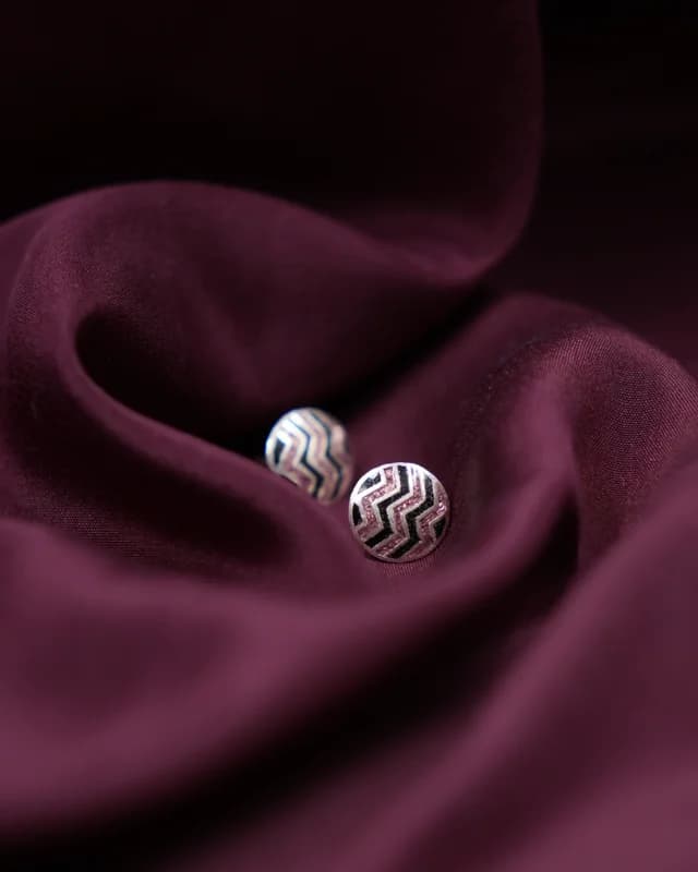 Ch Pink And Black Square Stud